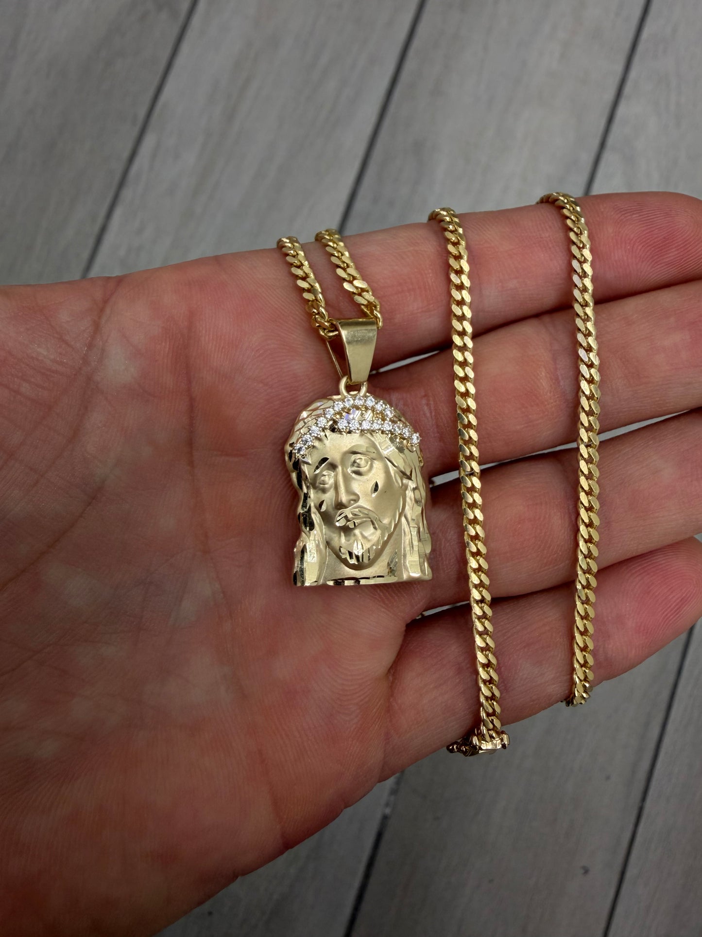 Jesus Face Pendant 10k Gold