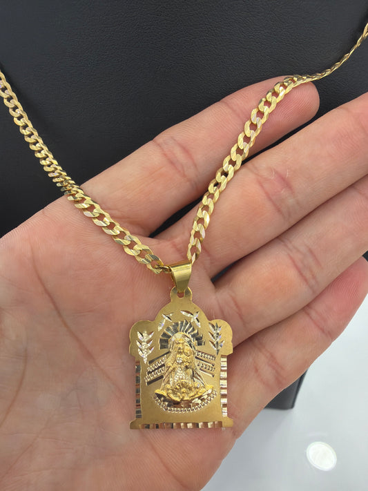 Cuban Chain + Pendant (10k) (Solid)