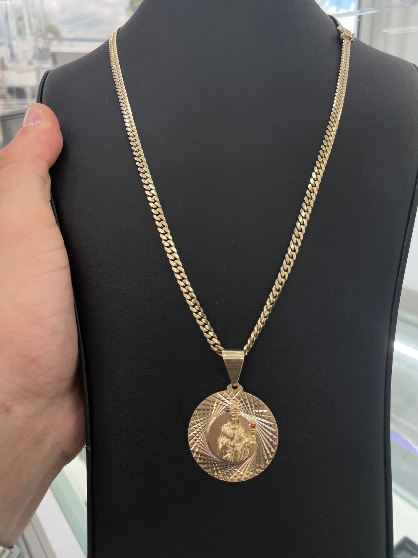 Saint Barbara Pendant ( sólid ) 10k gold