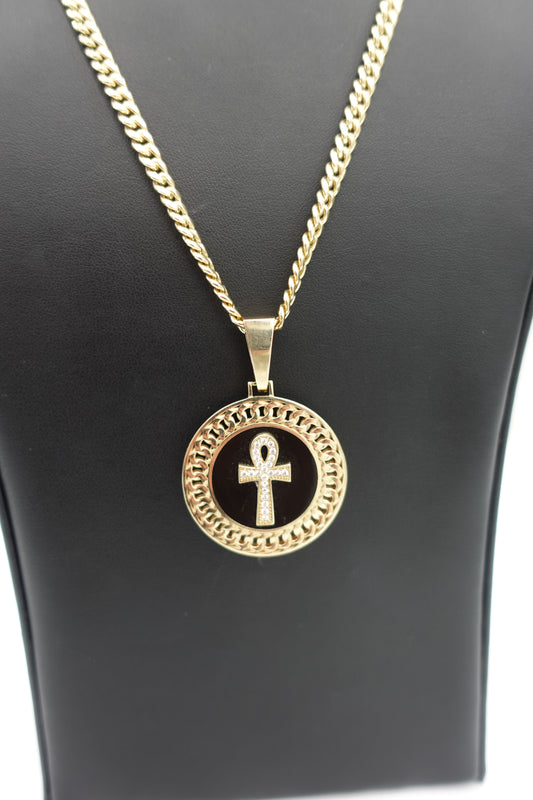 Hollow Cuban Chain + Pendant (10k)