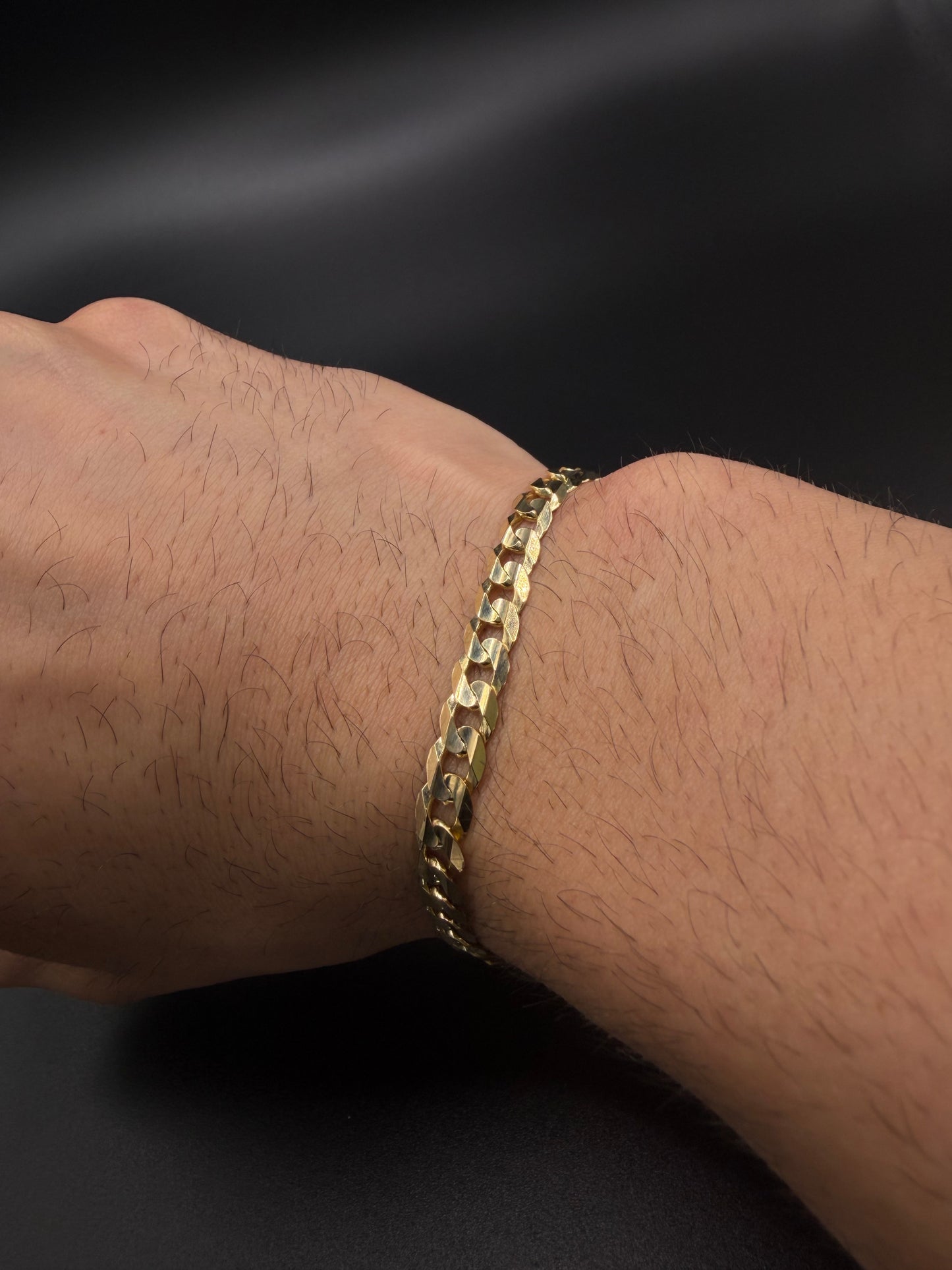 10K Gold Diamond-Cut Bracelet ( Sólid )