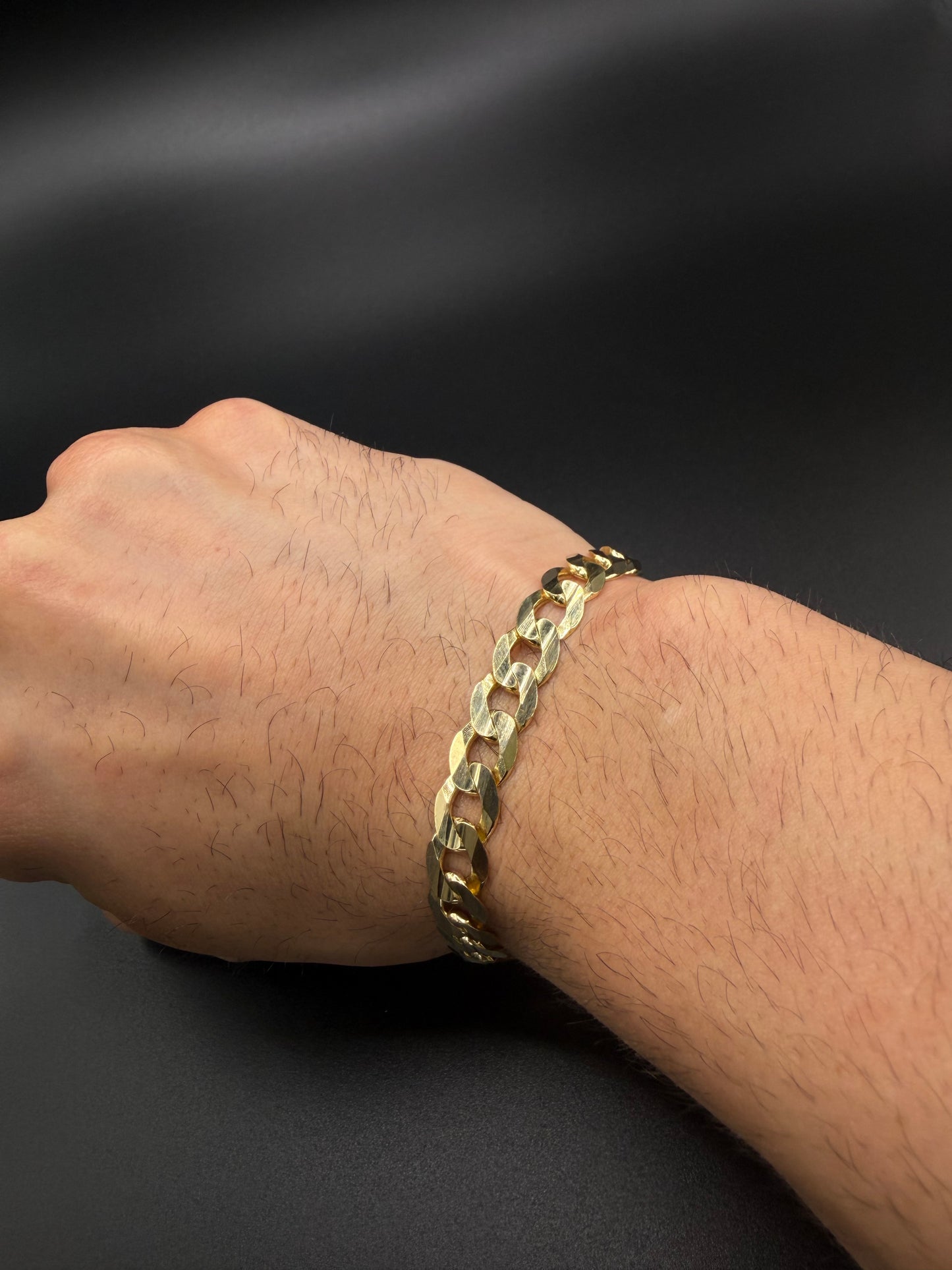 10K Gold Diamond-Cut Bracelet ( Sólid )