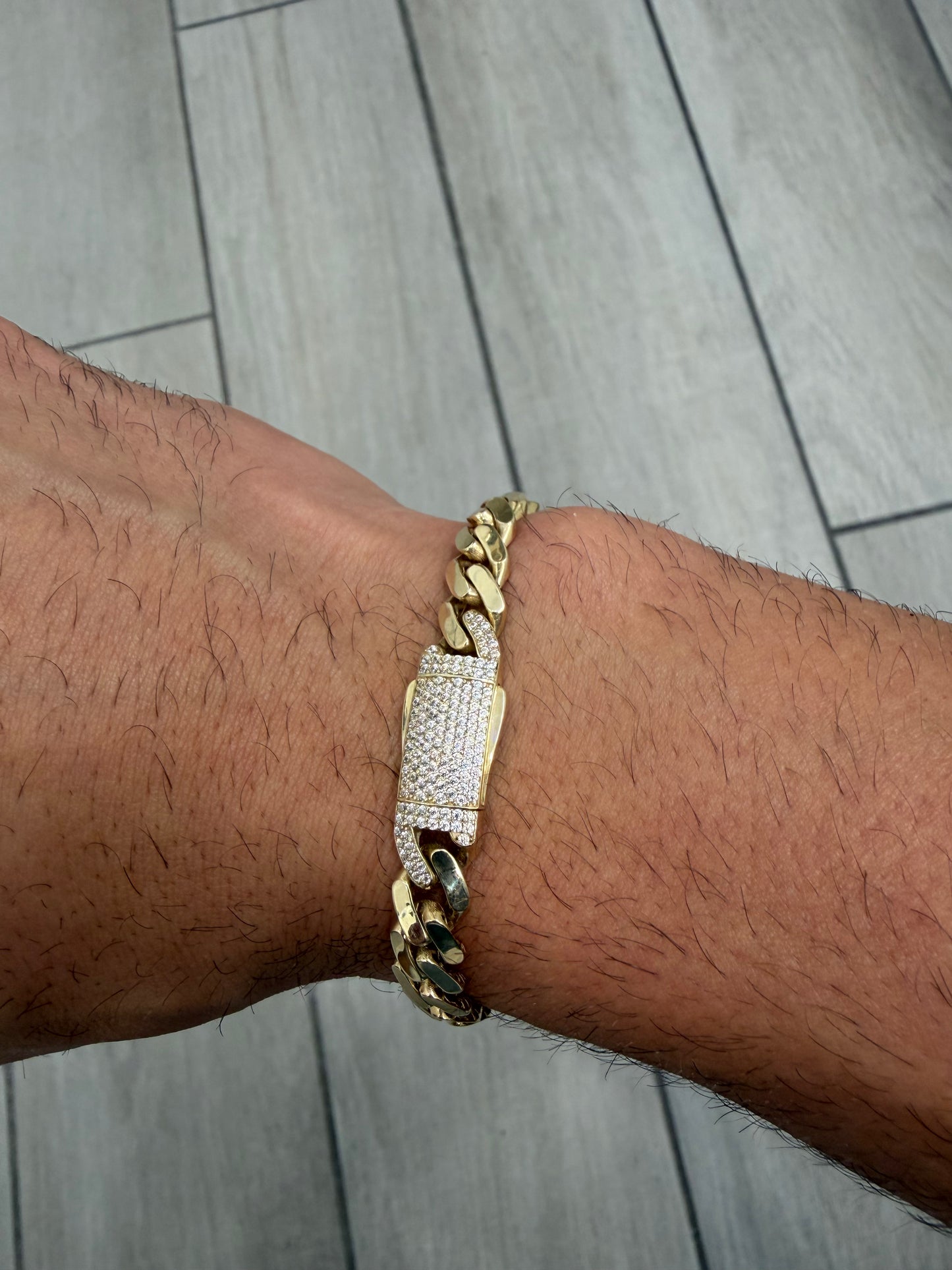 10k Gold Monaco Bracelet, 7.5 mm x 8” (Hollow)
