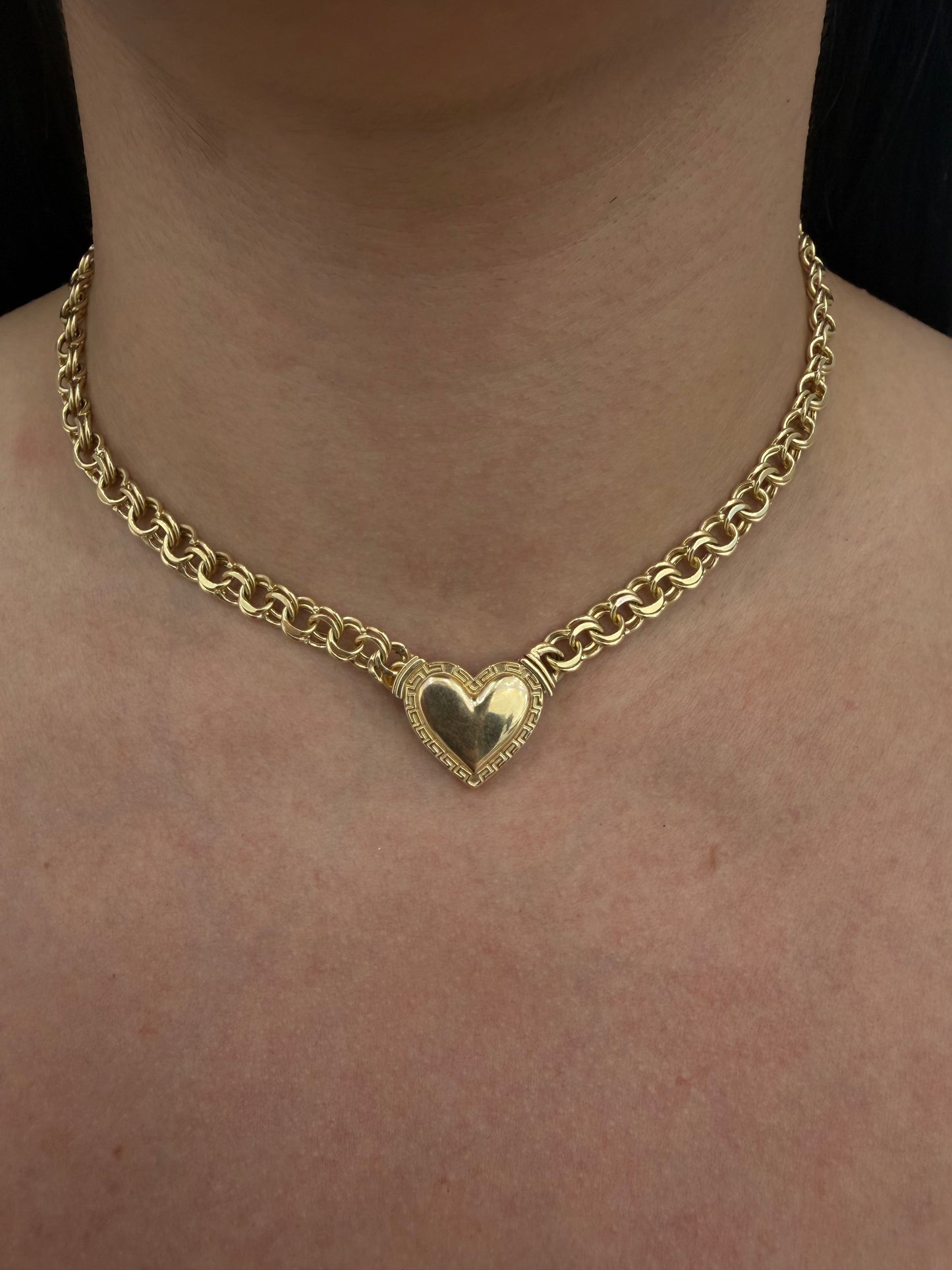Women's Choker (Heart) – 14k Gold
