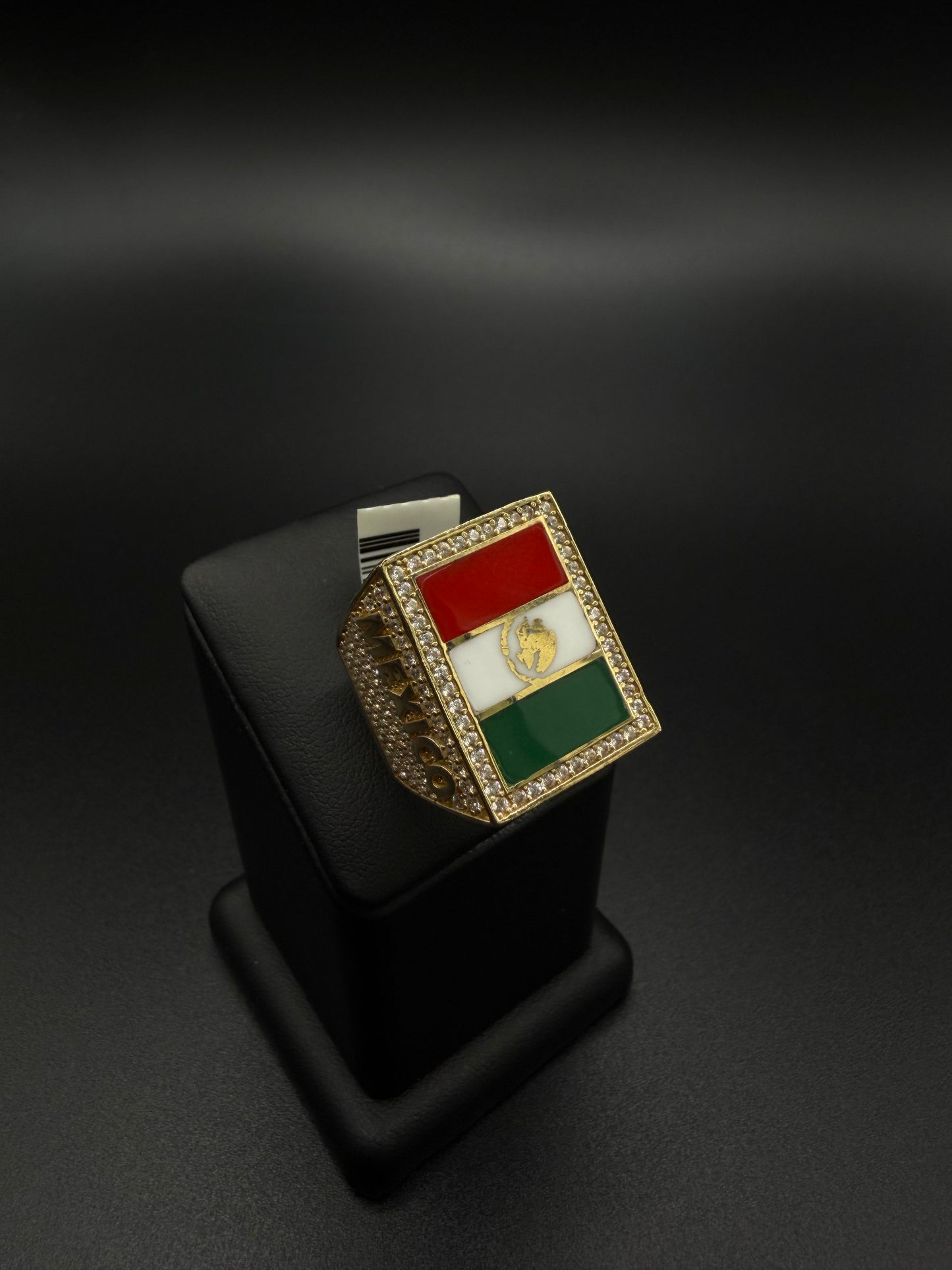 14k Gold Mexican Flag Ring, Size 10
