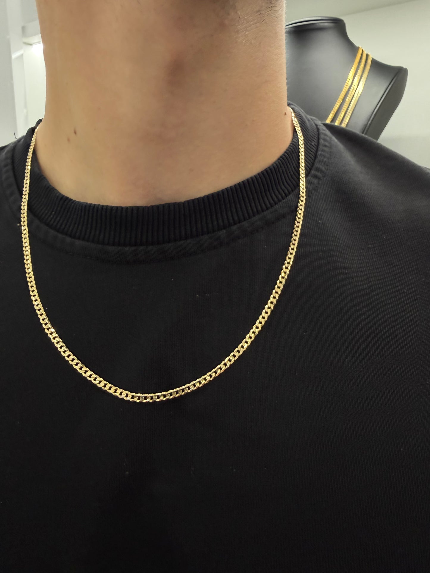 10K Gold Shine-Cut Chain, 3 mm