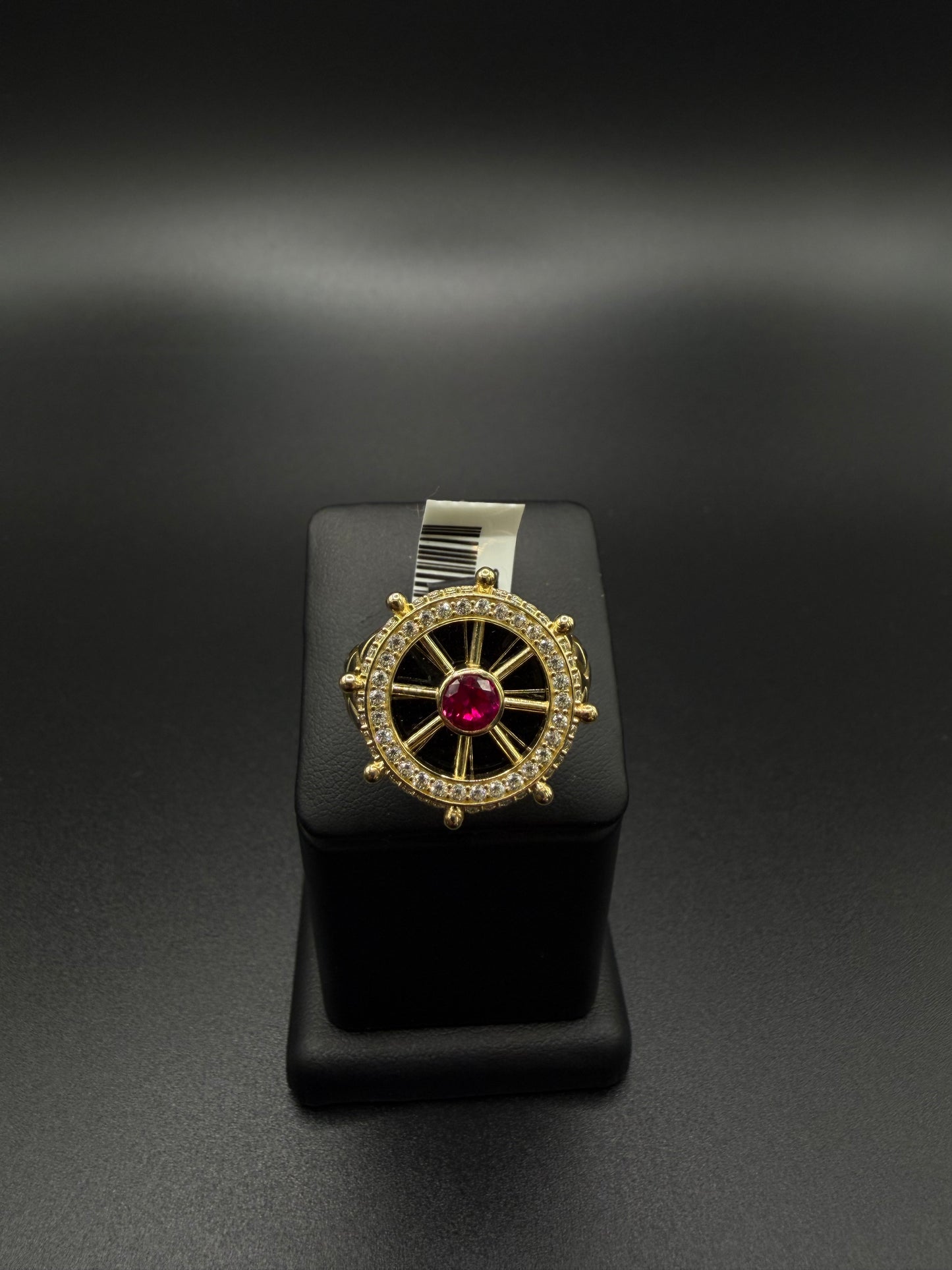 10k Rotating Ship's Wheel Ring, Size 11 1/2