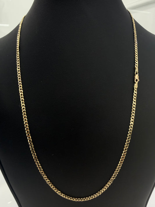 10K Gold Shine-Cut Chain, 3 mm