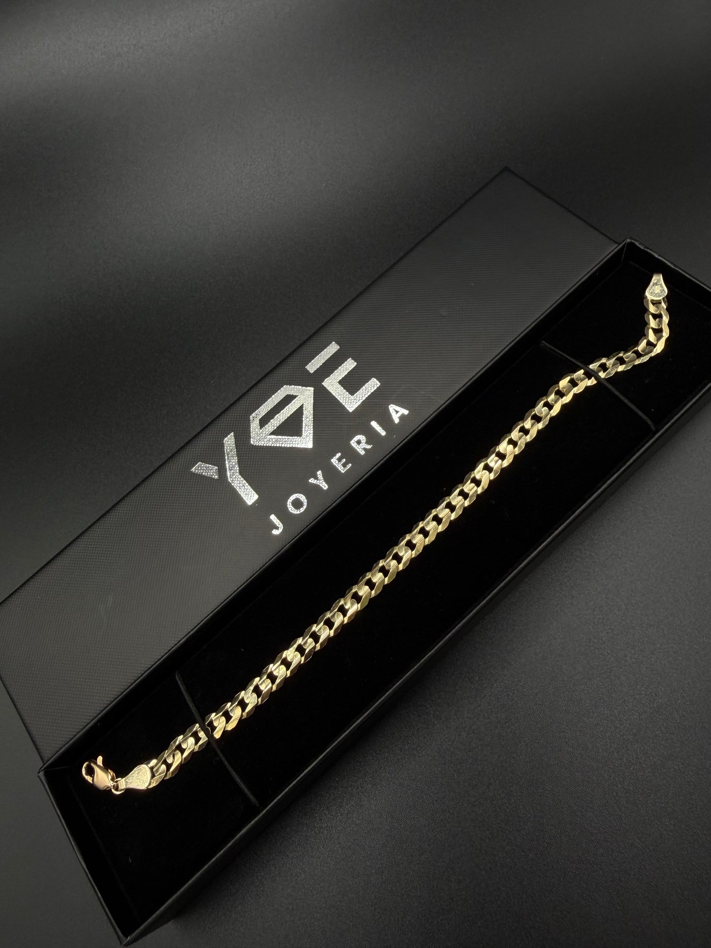 10K Gold Diamond-Cut Bracelet ( Sólid )