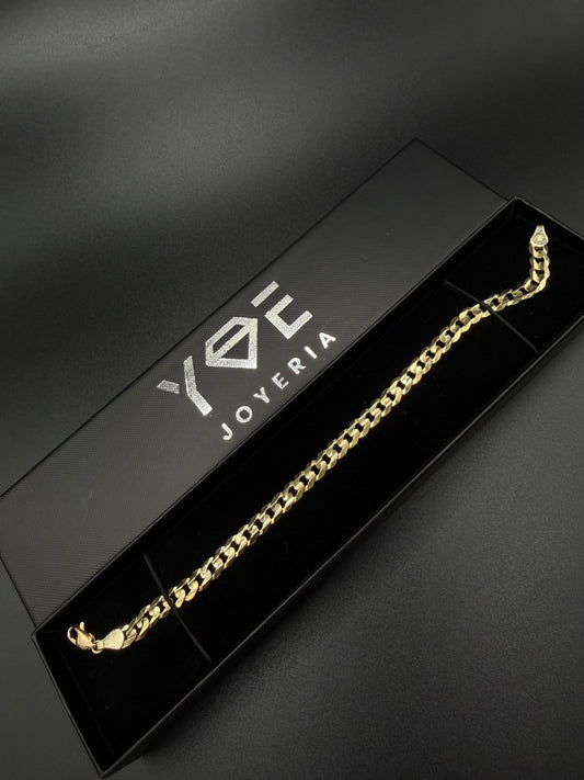 10K Gold Diamond-Cut Bracelet ( Sólid )