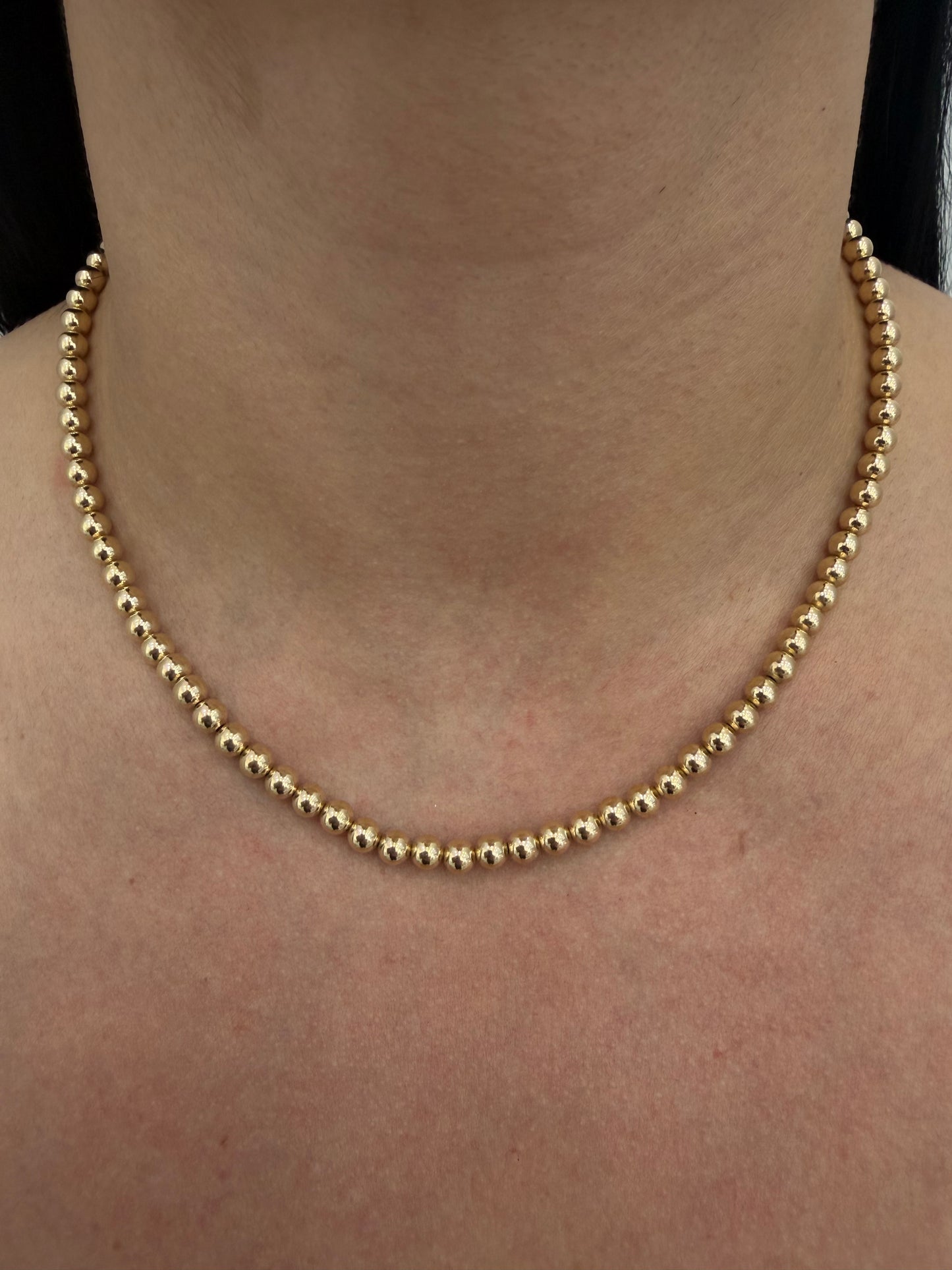 Women's Choker (Beaded) – 14K Gold
