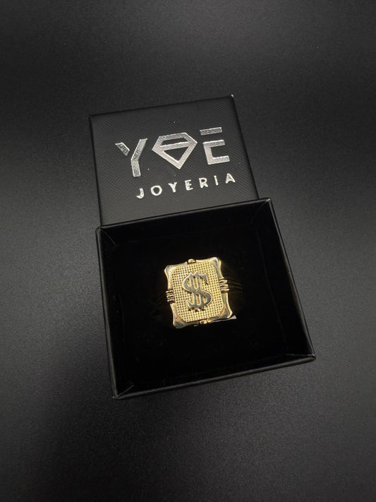 14k Gold Dollar Sign Ring, Size 11