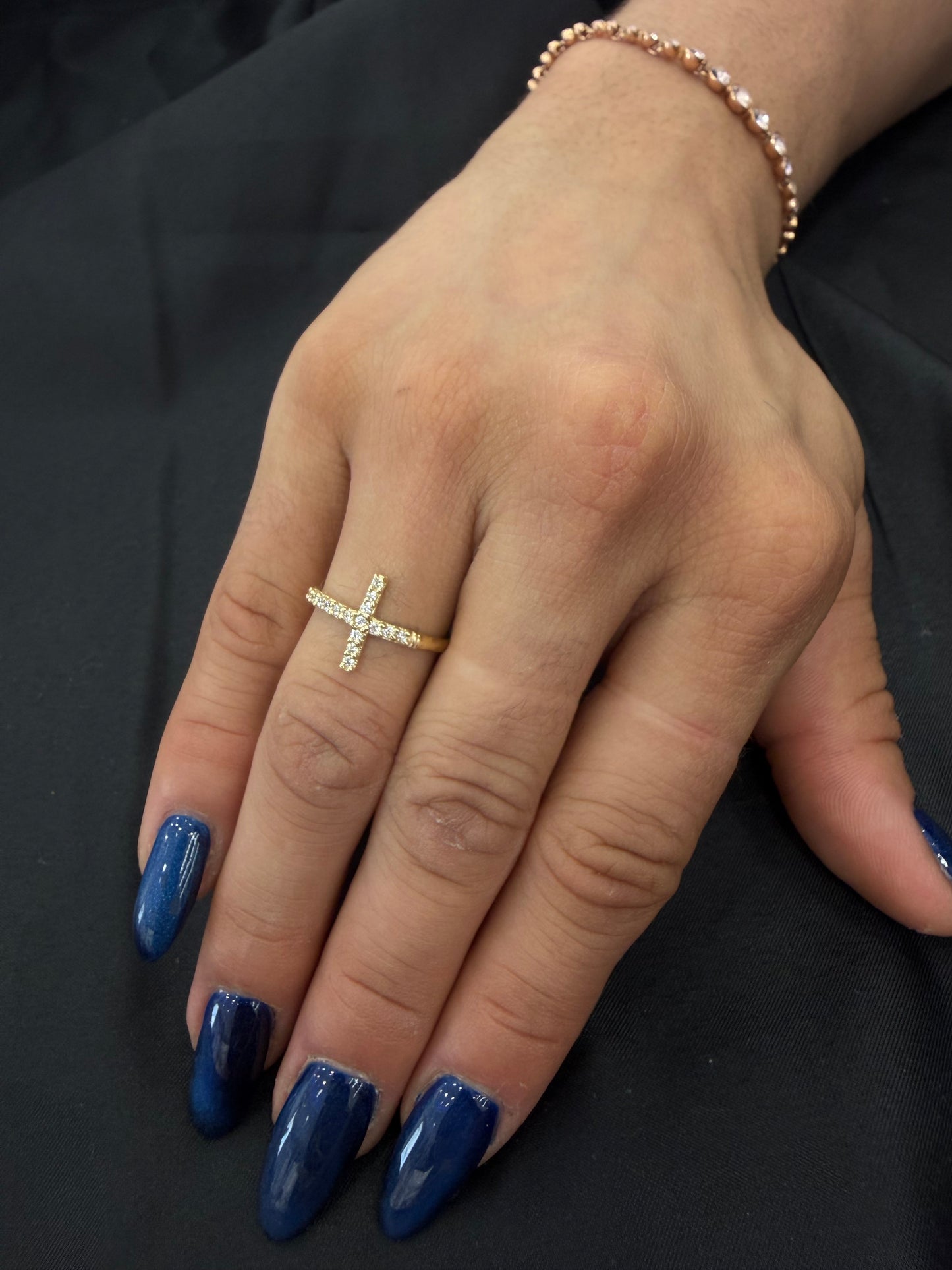 Women's 10K Gold Cross Ring, Size 7