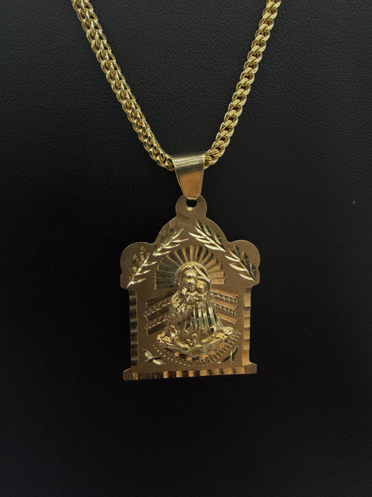 Gold Combo 10k Franco Chain + Virgin of Charity Pendant
