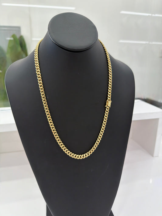Semi-solid Cuban link chain, 10k gold, 6 mm x 22”
