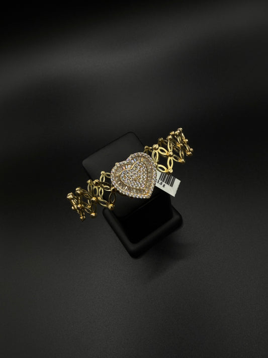 Women's Heart Bracelet – 10K Gold Ring