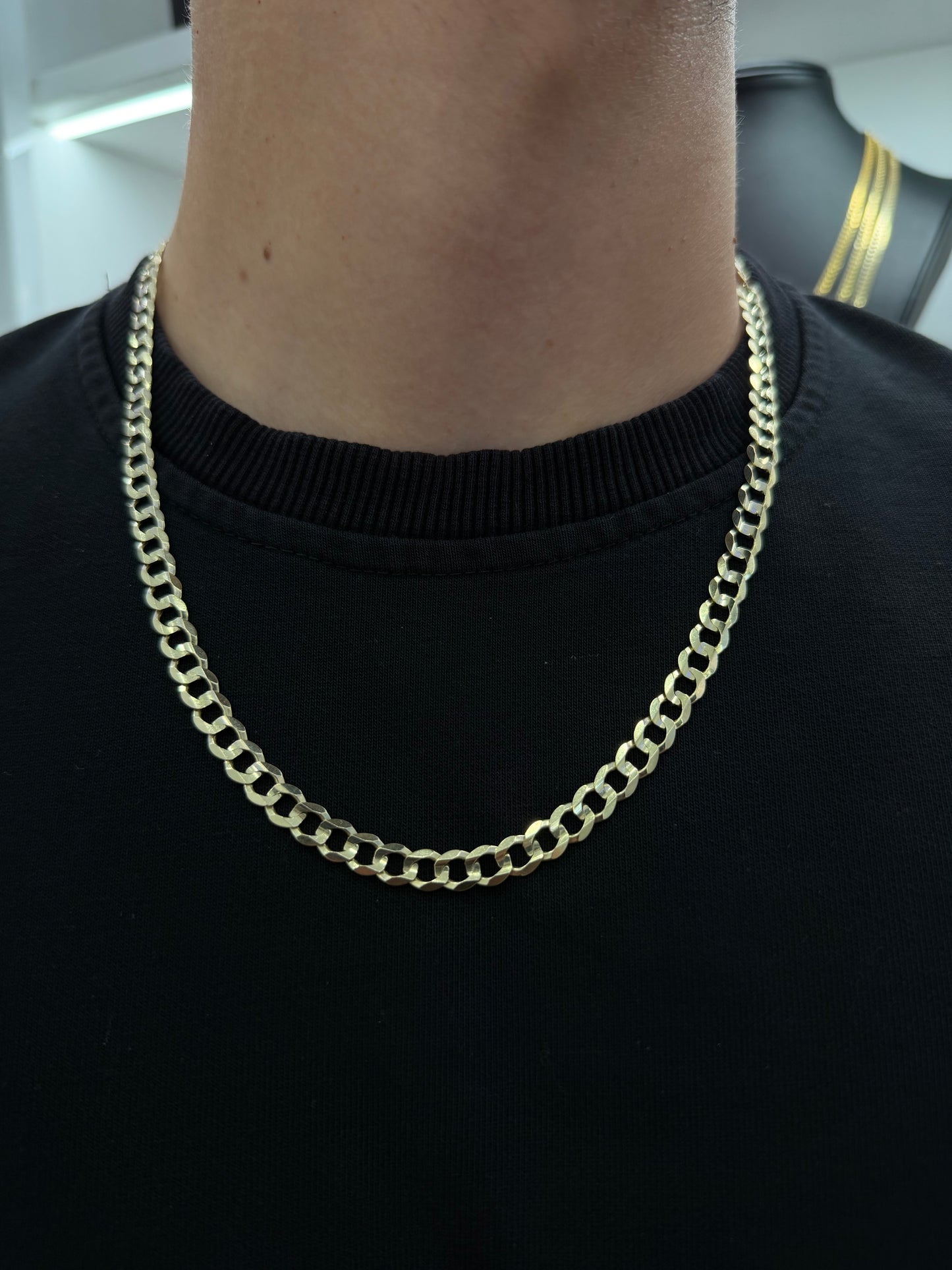 10K Gold Shine-Cut Chain, 7 mm x 22”