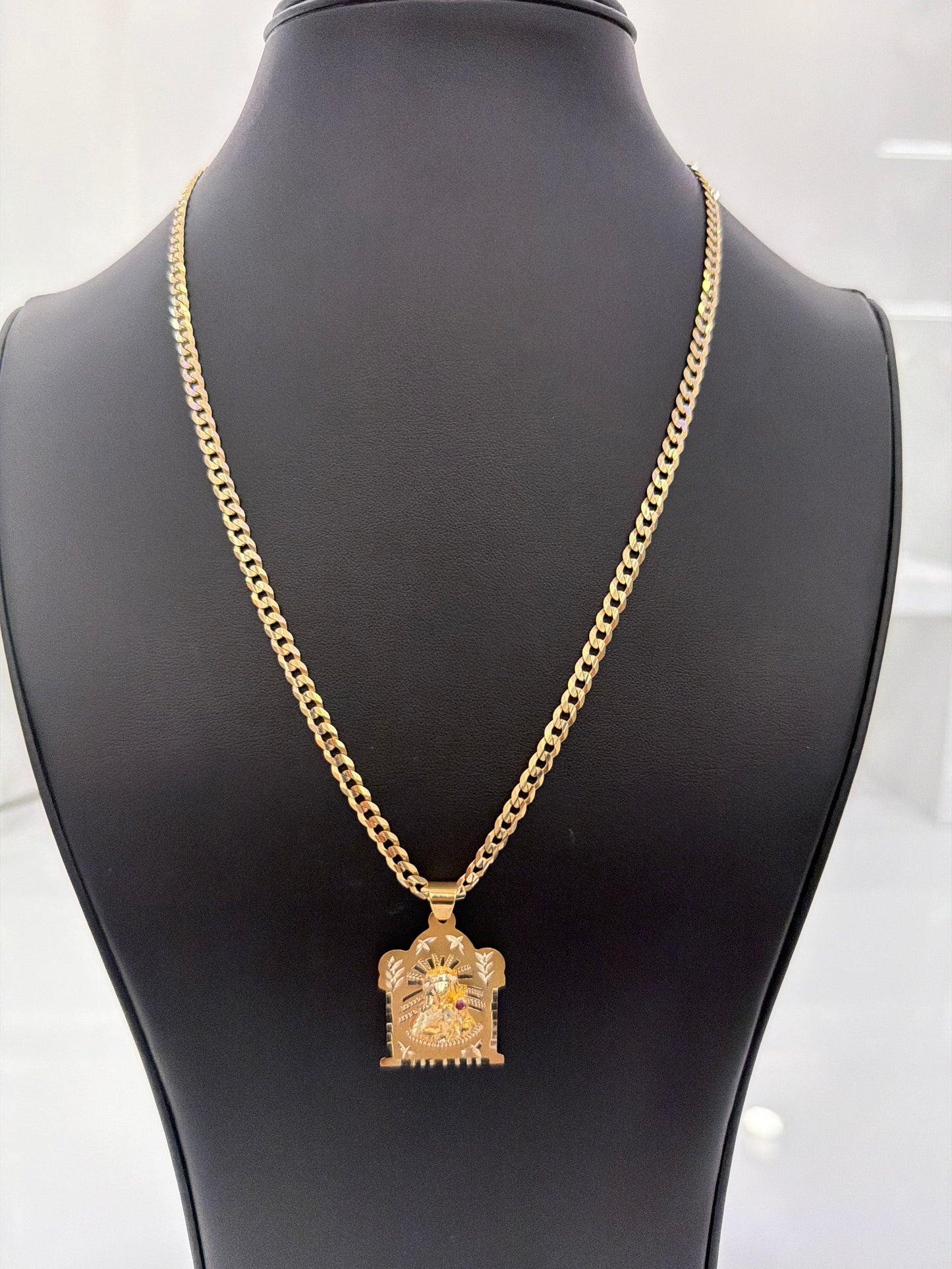 Cuban Chain + Virgin Pendant (10k) (Solid)