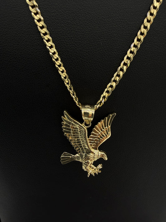 Combo 10k Glitter Cut Chain + Eagle Pendant
