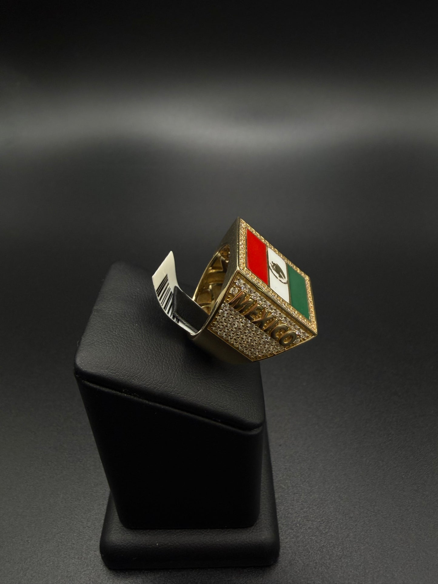 14k Gold Mexican Flag Ring, Size 10