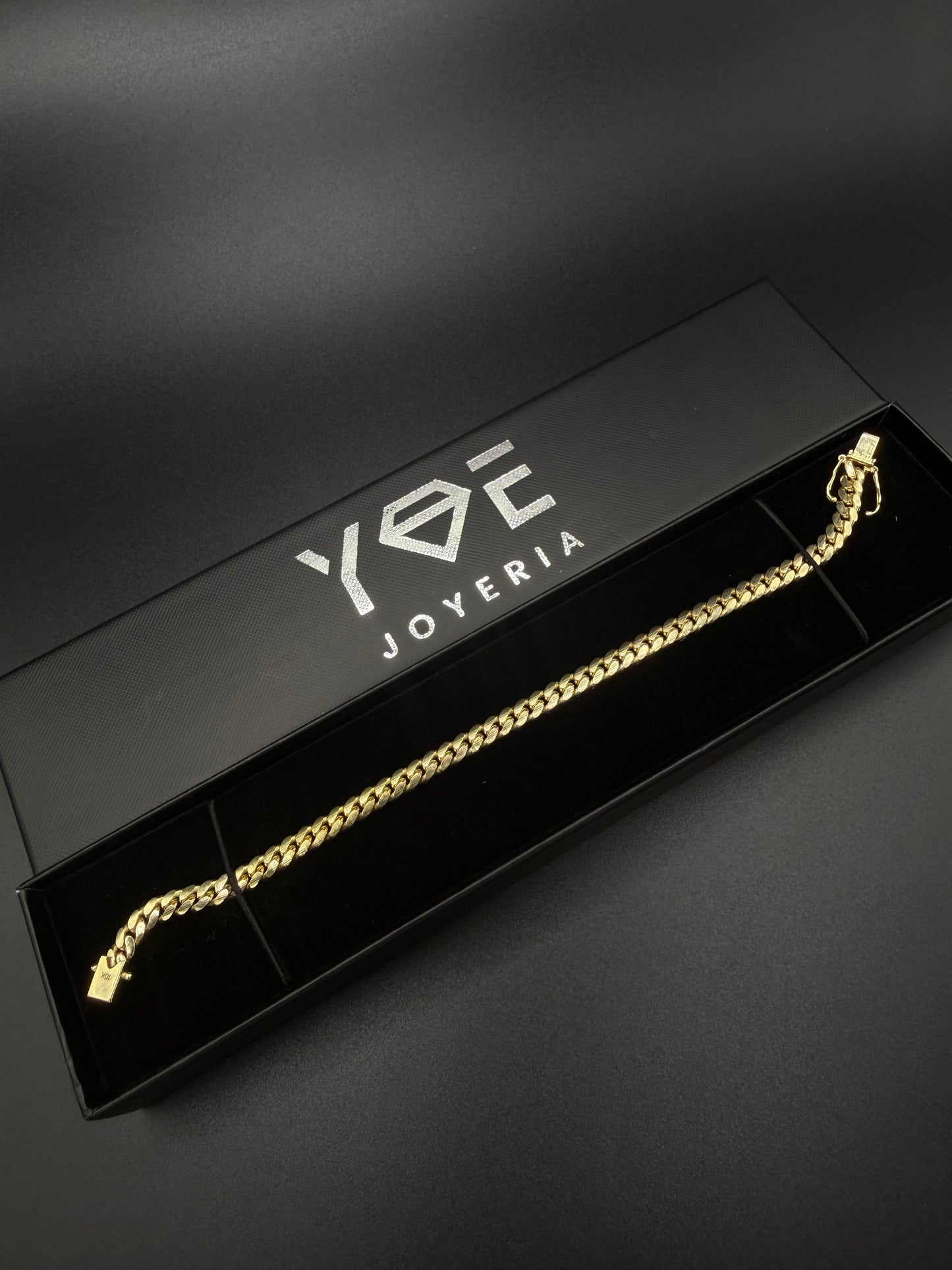 Solid 10k Gold Cuban Bracelet, 5 mm ( Sólid )
