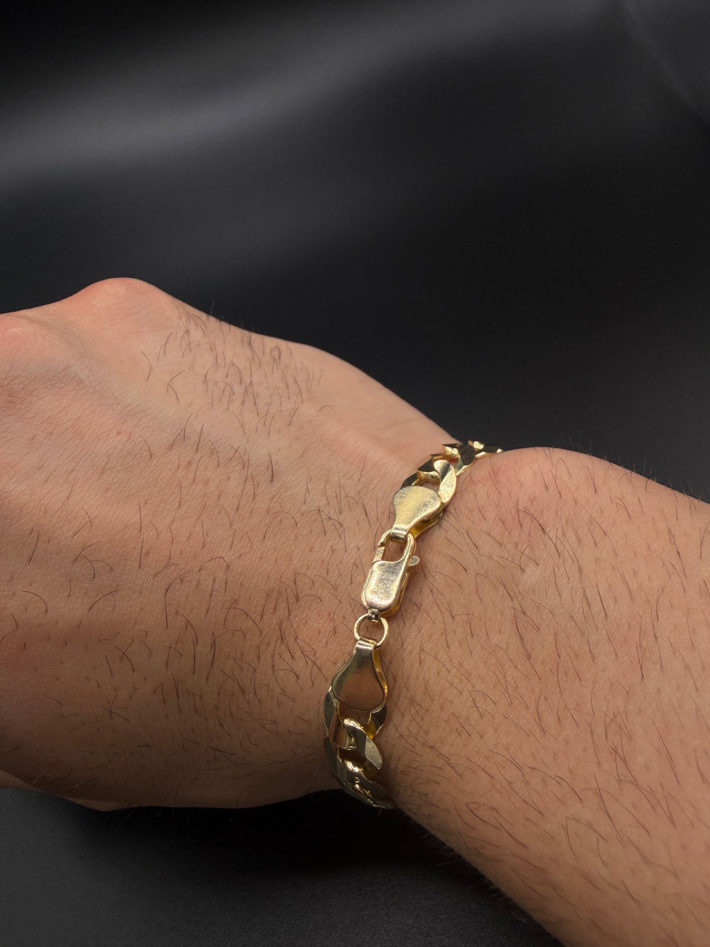 10K Gold Diamond-Cut Bracelet ( Sólid )
