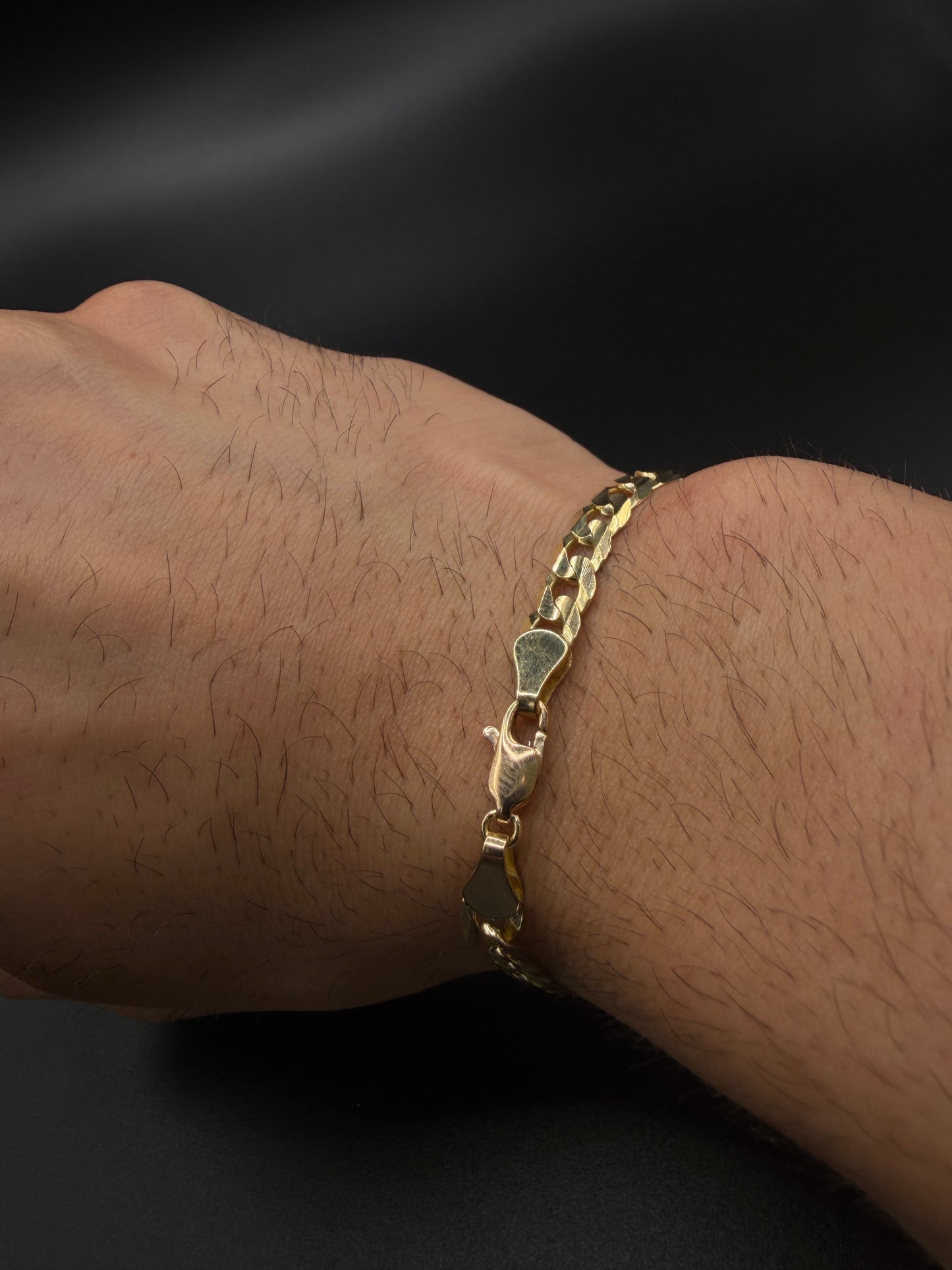 10K Gold Diamond-Cut Bracelet ( Sólid )