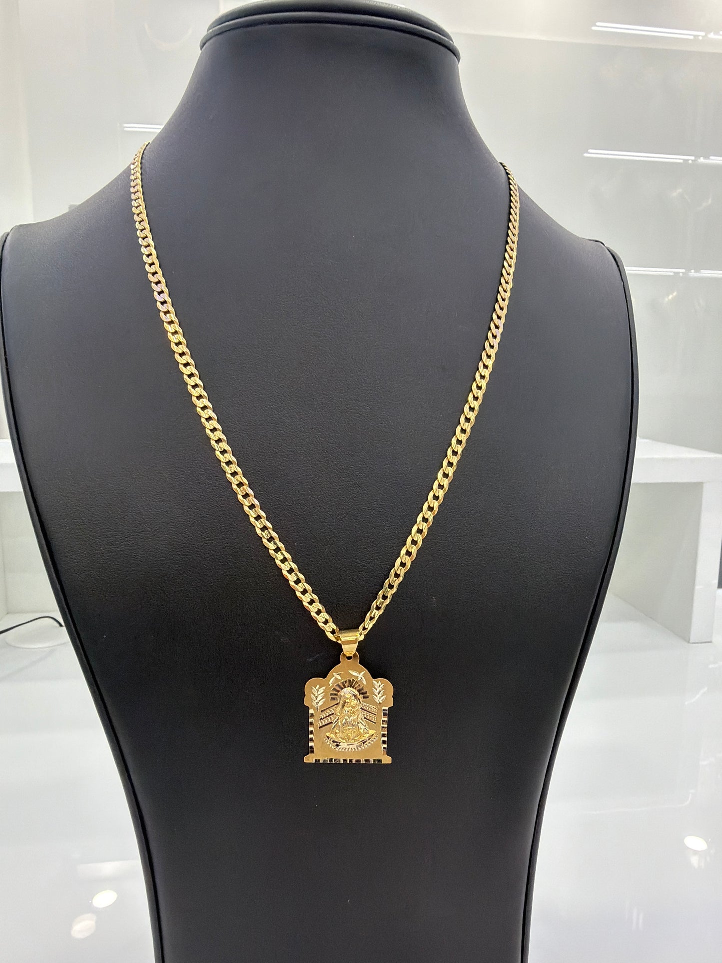 Cuban Chain + Pendant (10k) (Solid)