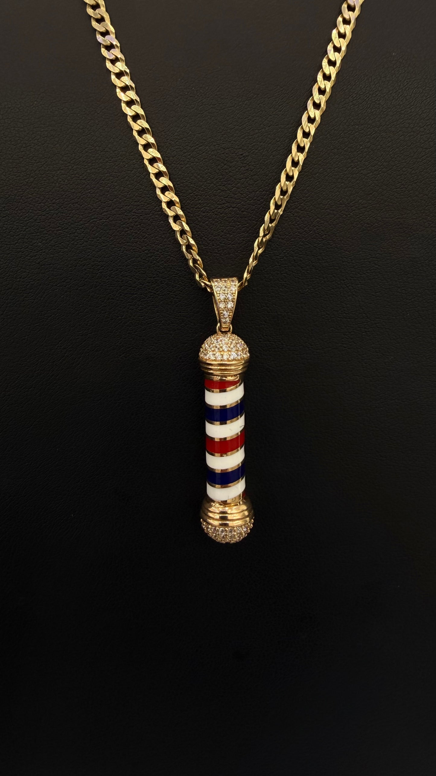 Barber Pole Pendant 10k gold