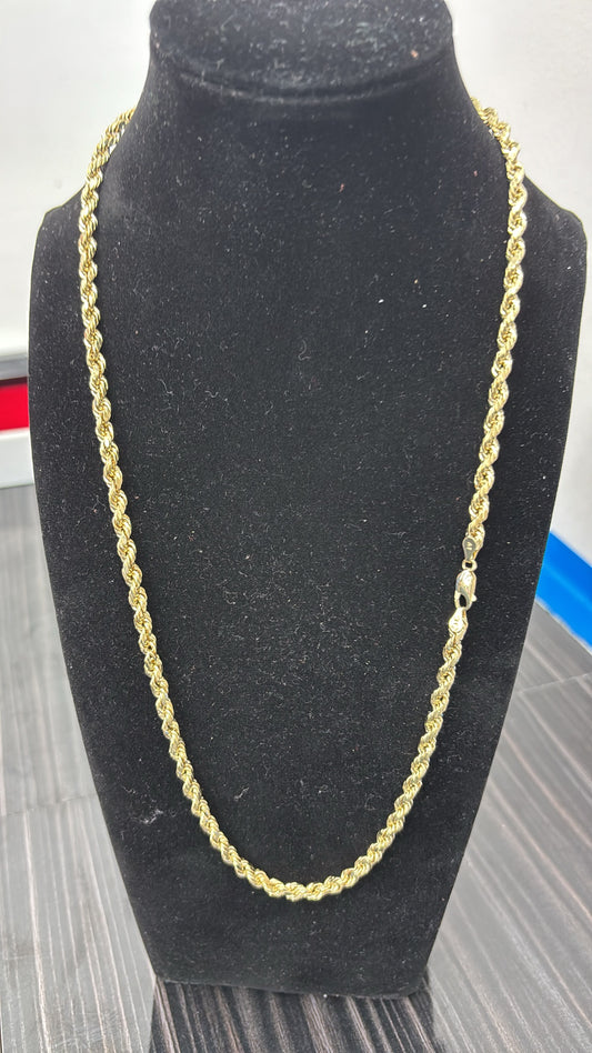 Torzal Chain 5 mm x 24” 10k gold
