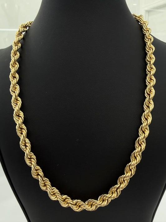 Rope Chain (Hollow) – 8mm – 10K Gold
