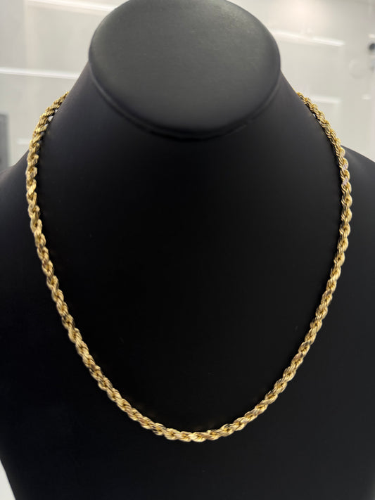 Torzal Chain 3.5 mm x 20” 10k Real Gold