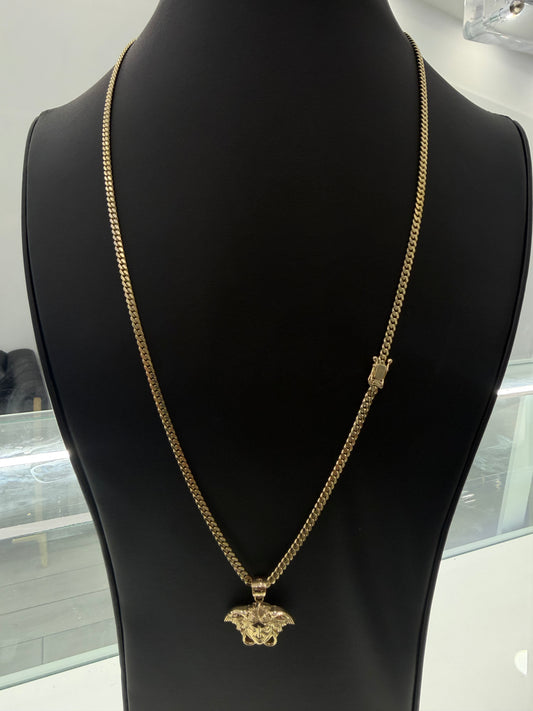 Miami Cuban link 3 mm x 22”+ 10k pendant