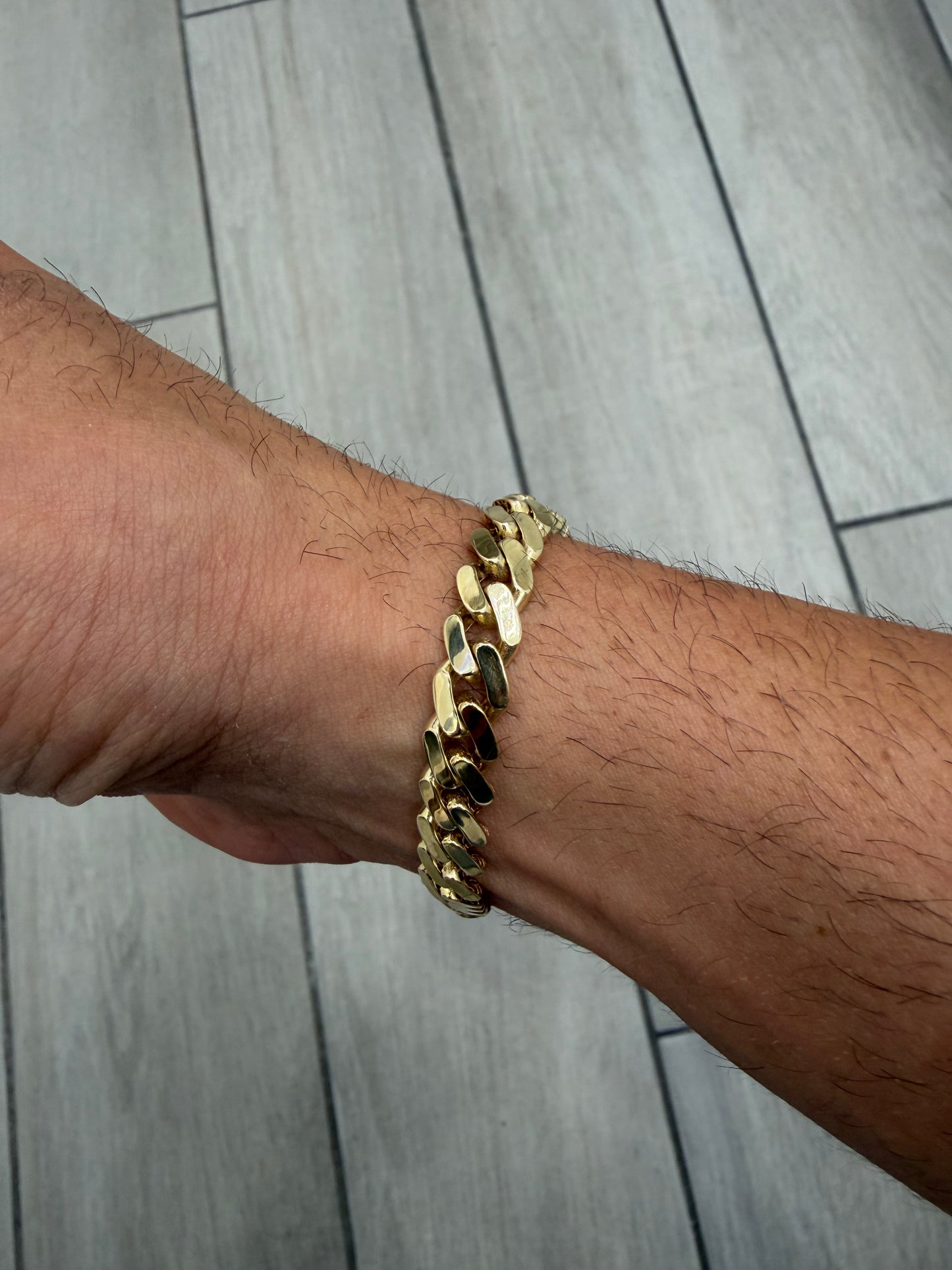 10k Gold Monaco Bracelet, 7.5 mm x 8” (Hollow)