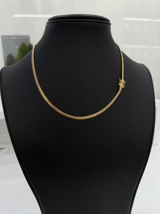 Solid Cuban Chain 10k 3 mm x 16”