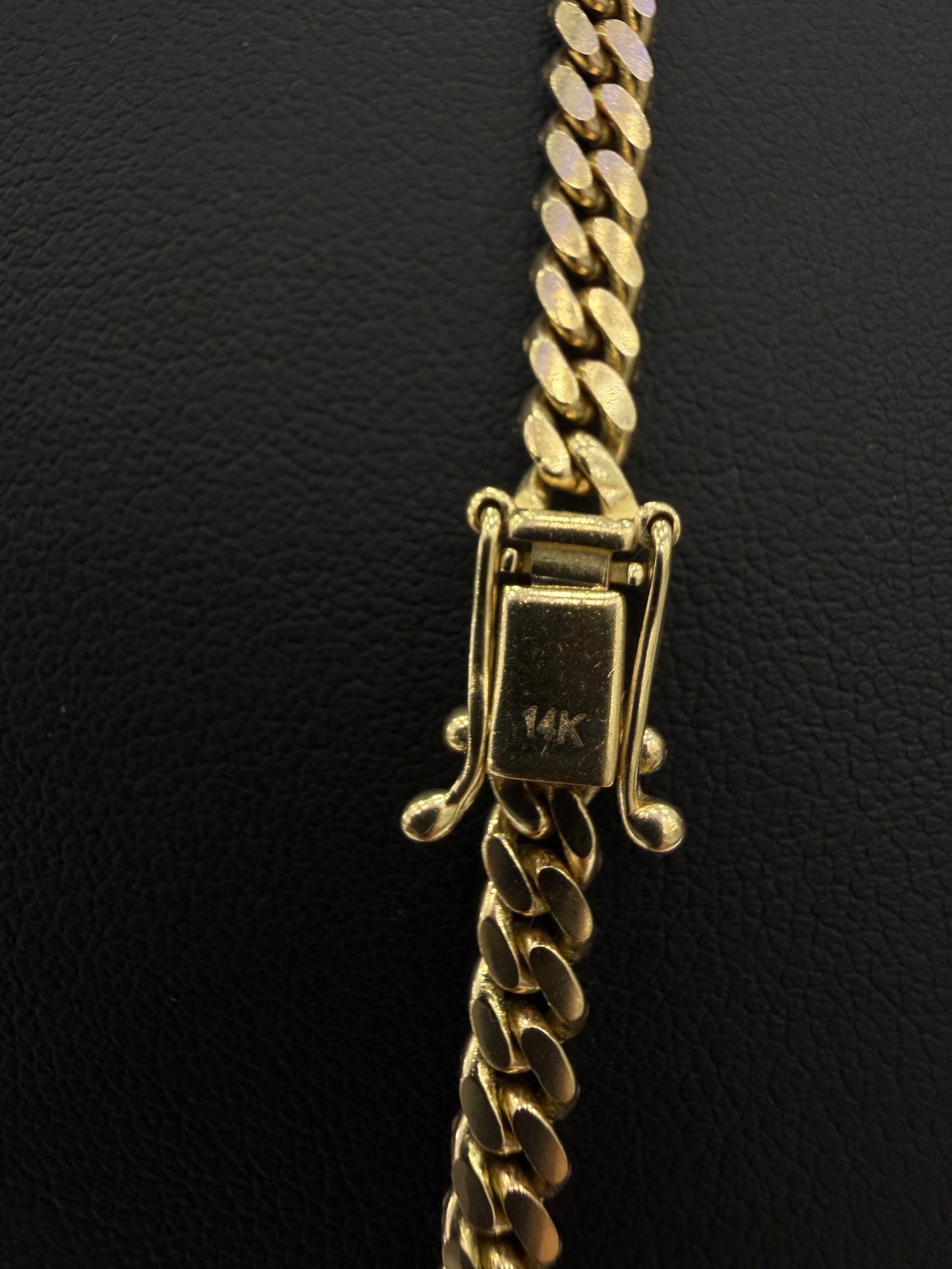 Miami Cuban link ( Sólid ) 4mm x 24” 14k Gold
