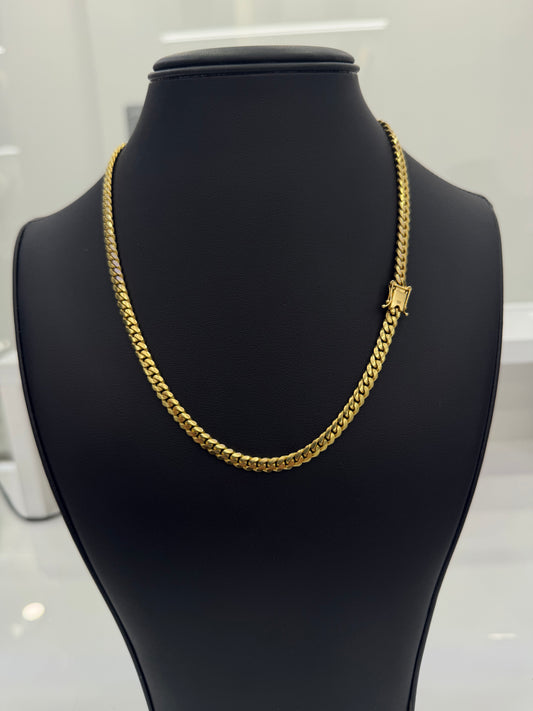 Solid Cuban Chain 10k 5 mm x 18”