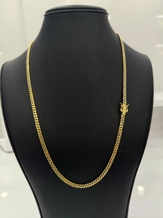 Solid Cuban Chain 10k 4 mm x 22”