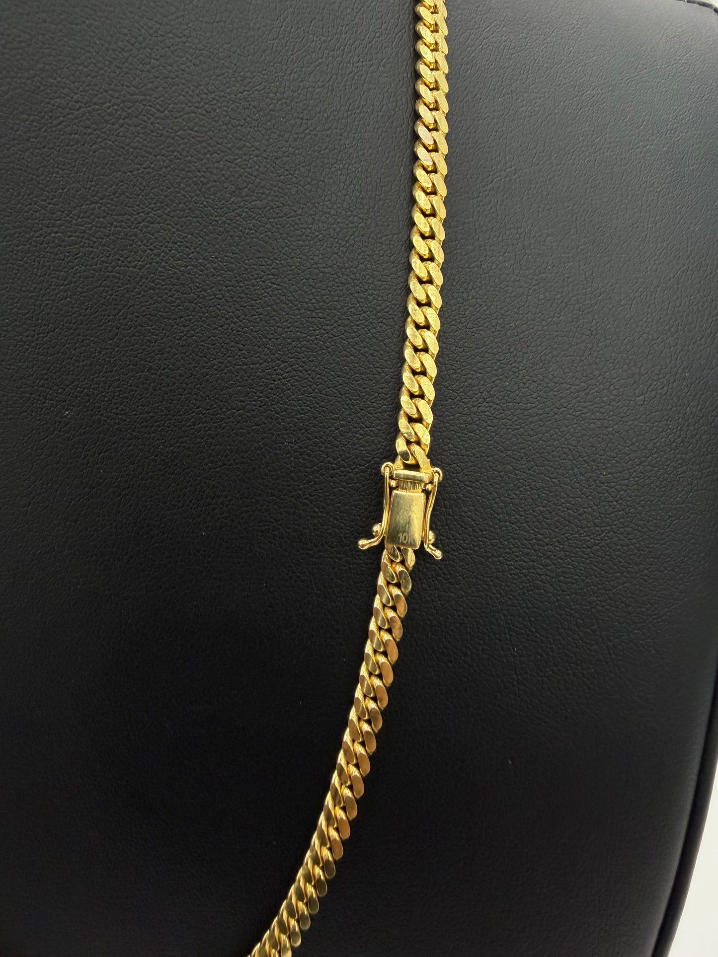 Solid Cuban Chain 10k 4 mm x 20”