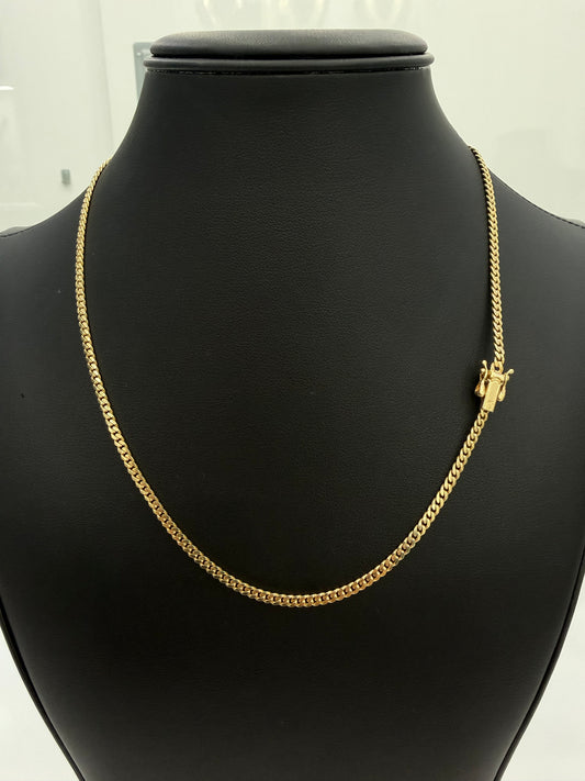 Solid Cuban Chain 10k 3 mm x 18”