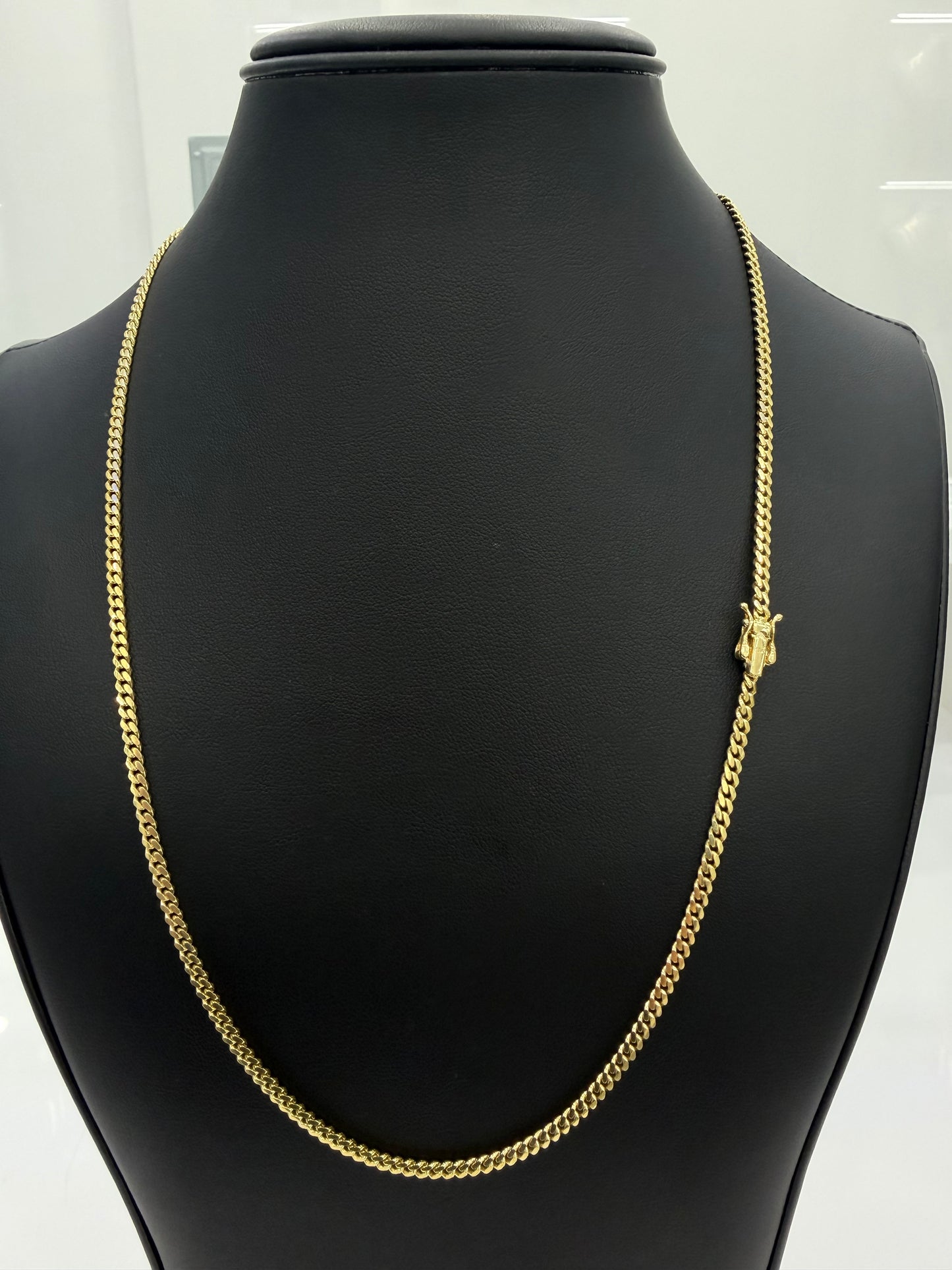 Solid Cuban Chain 10k 3 mm x 22