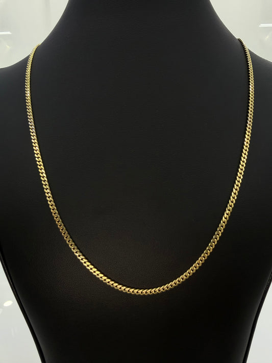 Solid 10K Gold Cuban Link Chain – 3mm