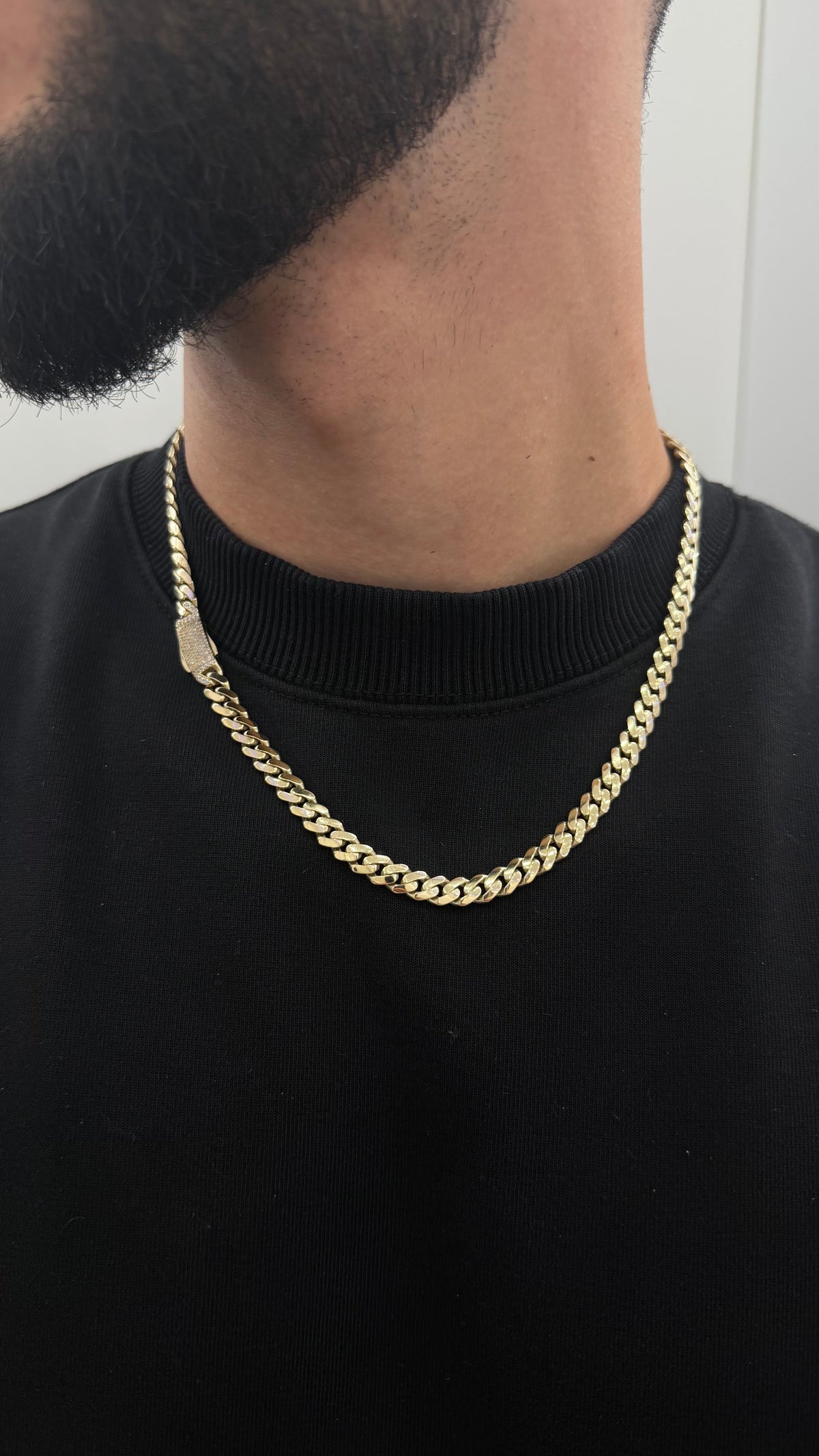 Cadena Monaco 7.5 mm de oro 10K